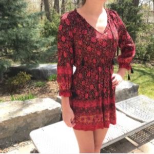 Burgundy Floral Dress